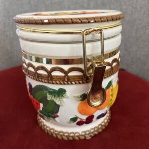 3-D Fruit Patterned Ceremic Canister